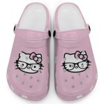 Hello Kitty Black and White Nerd Glasse Blossom Clogs For Kids And Adults Fast Shipping Hello Kitty Black and White Nerd Glasse Blossom Clogs For Kids And Adults Fast Shipping