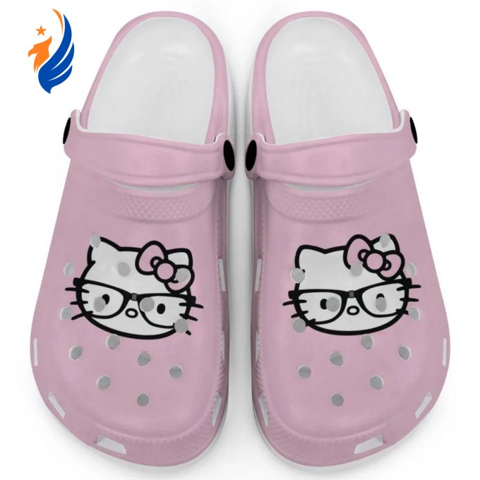 Hello Kitty Black and White Nerd Glasse Blossom Clogs For Kids And Adults Fast Shipping Hello Kitty Black and White Nerd Glasse Blossom Clogs For Kids And Adults Fast Shipping