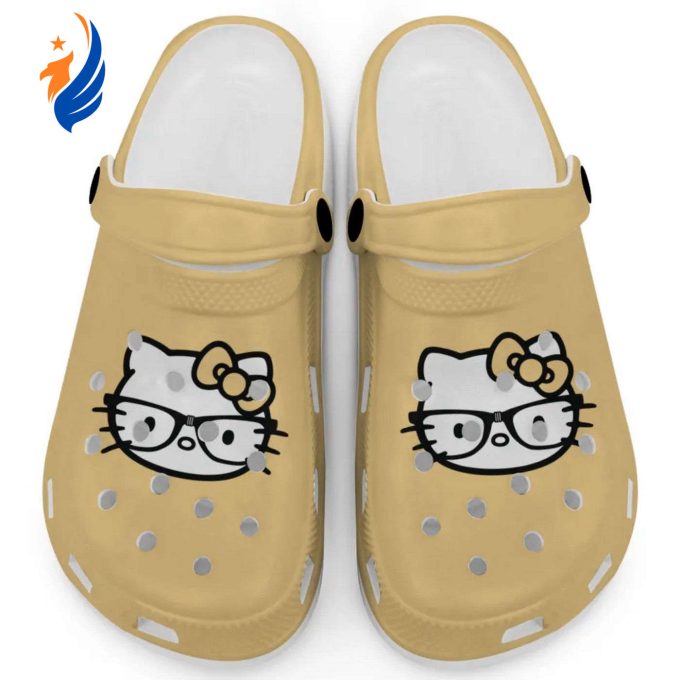 Hello Kitty Black and White Nerd Glasse Butter Clogs For Kids And Adults Fast Shipping Hello Kitty Black and White Nerd Glasse Butter Clogs For Kids And Adults Fast Shipping