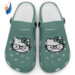 Hello Kitty Black and White Nerd Glasse Light Green Clogs For Kids And Adults Fast Shipping Hello Kitty Black and White Nerd Glasse Light Green Clogs For Kids And Adults Fast Shipping