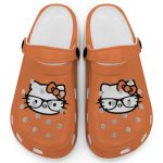 Hello Kitty Black and White Nerd Glasse Orange Clogs For Kids And Adults Hello Kitty Black and White Nerd Glasse Orange Clogs For Kids And Adults