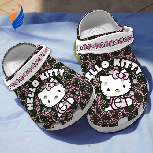 Hello Kitty Cartoon Black Clogs For Kids And Adults