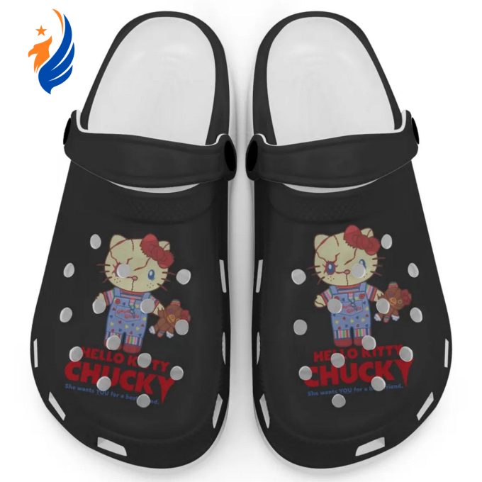 Hello Kitty Chucky Black Clogs For Kids And Adults