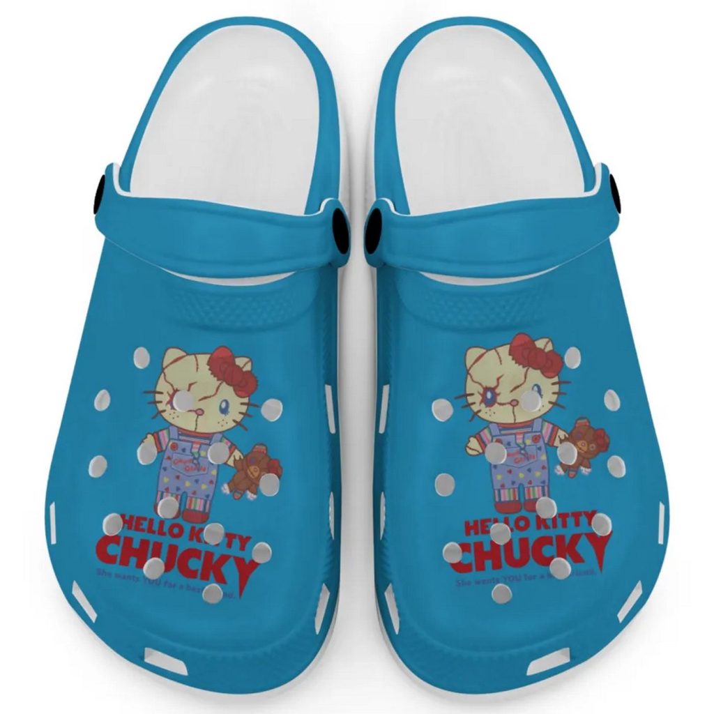 Hello Kitty Chucky Blue Clogs For Kids And Adults Hello Kitty Chucky Blue Clogs For Kids And Adults