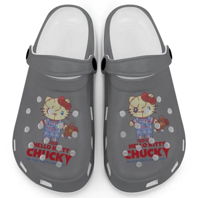 Hello Kitty Chucky Gray Clogs For Kids And Adults