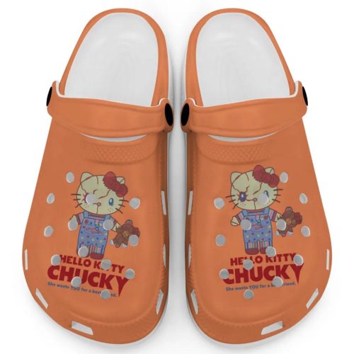 Hello Kitty Chucky Orange Clogs For Kids And Adults