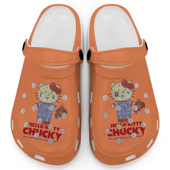 Hello Kitty Chucky Orange Clogs For Kids And Adults
