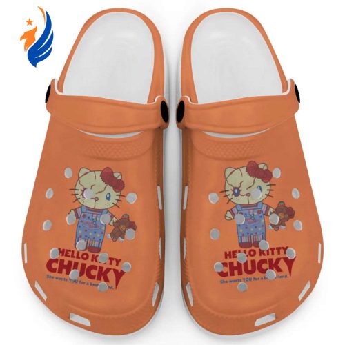 Hello Kitty Chucky Orange Clogs For Kids And Adults