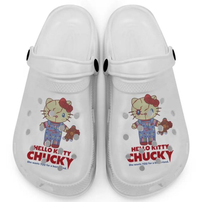 Hello Kitty Chucky White Clogs For Kids And Adults Fast Shipping