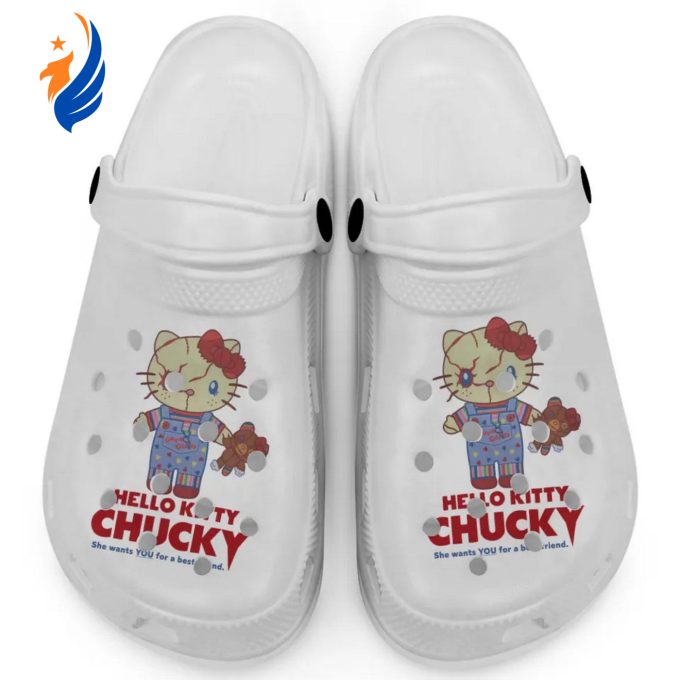 Hello Kitty Chucky White Clogs For Kids And Adults Fast Shipping Hello Kitty Chucky White Clogs For Kids And Adults Fast Shipping