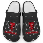 Hello Kitty Cosplay Deadpool Black Clogs For Kids And Adults Fast Shipping Hello Kitty Cosplay Deadpool Black Clogs For Kids And Adults Fast Shipping
