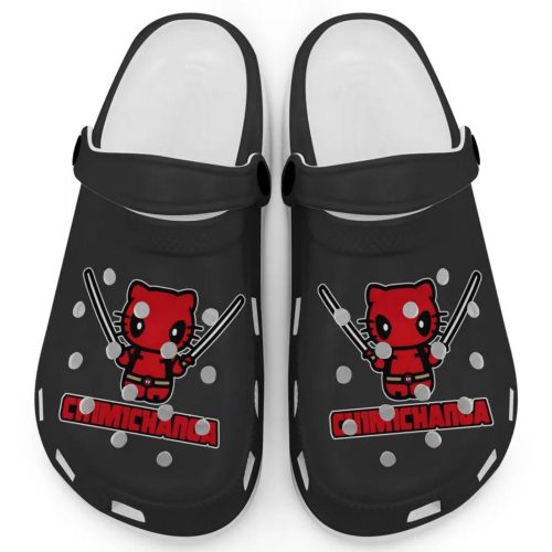 Hello Kitty Cosplay Deadpool Black Clogs For Kids And Adults Fast Shipping
