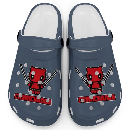 Hello Kitty Cosplay Deadpool Grey Clogs For Kids And Adults Fast Shipping