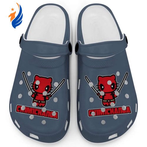 Hello Kitty Cosplay Deadpool Grey Clogs For Kids And Adults Fast Shipping