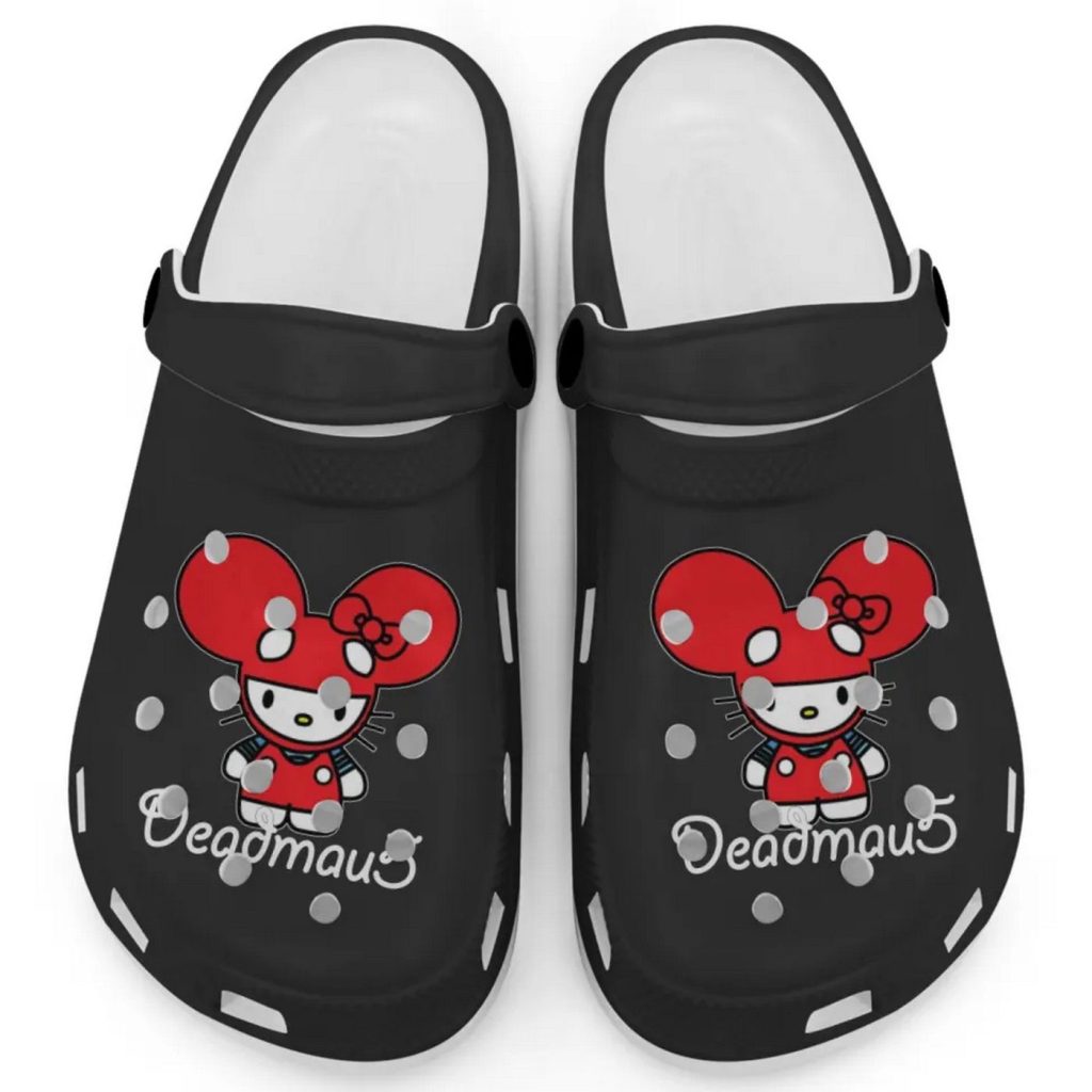 Hello Kitty Deadmau5 Black Clogs For Kids And Adults Hello Kitty Deadmau5 Black Clogs For Kids And Adults