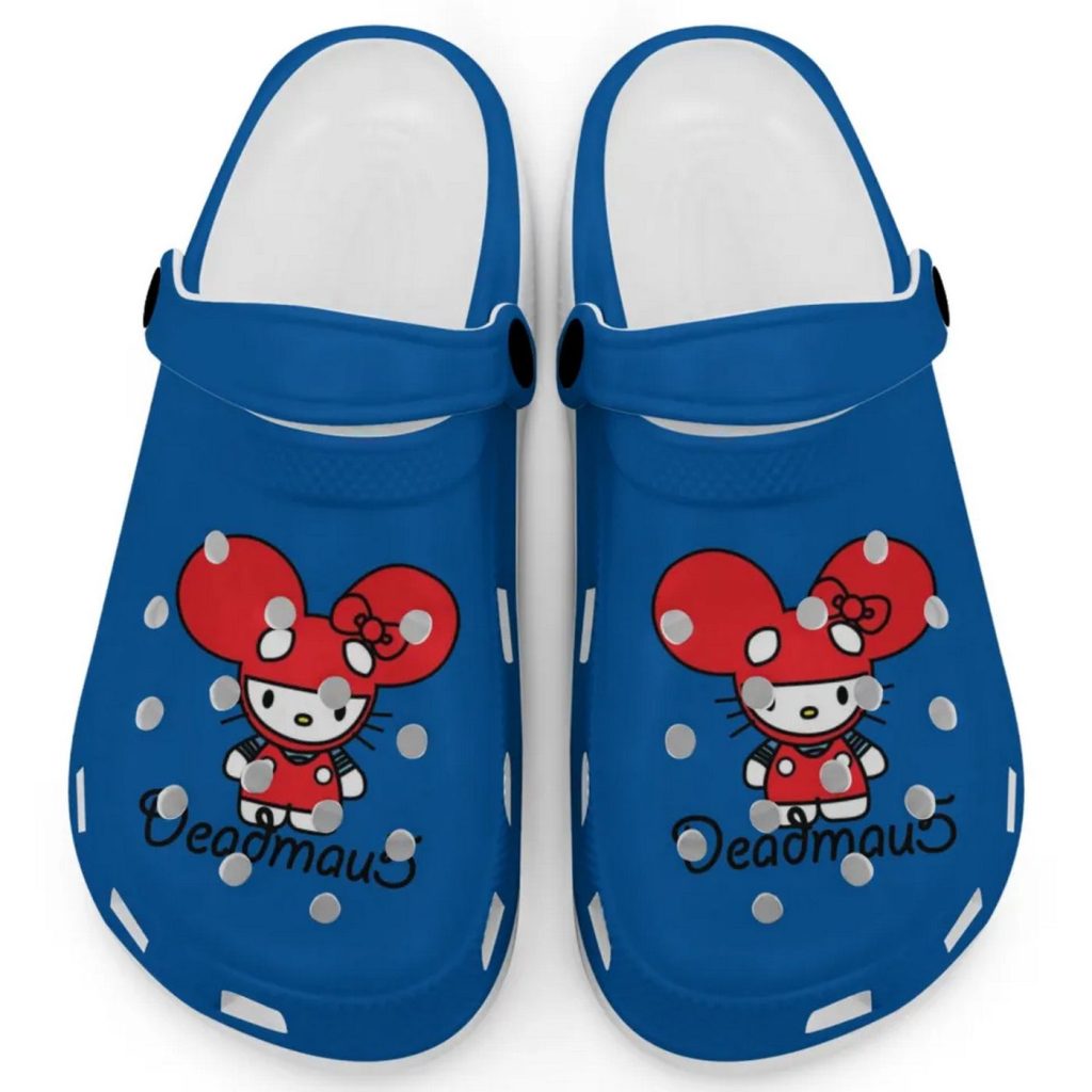 Hello Kitty Deadmau5 Blue Clogs For Kids And Adults Fast Shipping Hello Kitty Deadmau5 Blue Clogs For Kids And Adults Fast Shipping