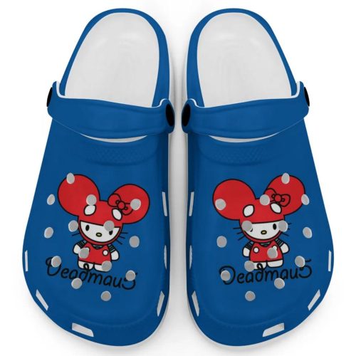 Hello Kitty Deadmau5 Blue Clogs For Kids And Adults Fast Shipping