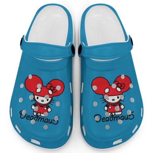 Hello Kitty Deadmau5 Light Blue Clogs For Kids And Adults
