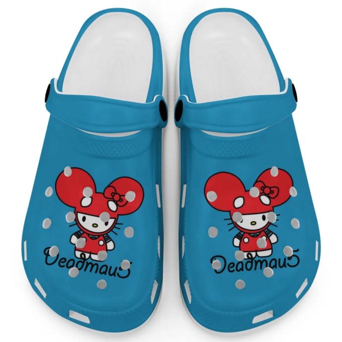 Hello Kitty Deadmau5 Light Blue Clogs For Kids And Adults