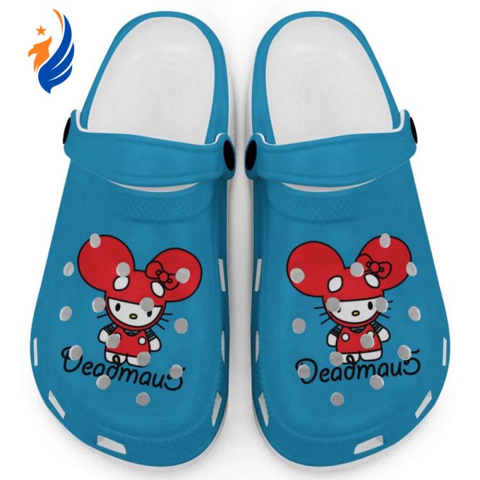 Hello Kitty Deadmau5 Light Blue Clogs For Kids And Adults Hello Kitty Deadmau5 Light Blue Clogs For Kids And Adults