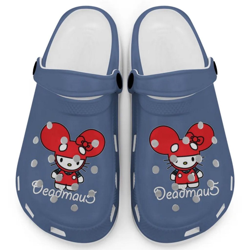 Hello Kitty Deadmau5 Navy Clogs For Kids And Adults Fast Shipping Hello Kitty Deadmau5 Navy Clogs For Kids And Adults Fast Shipping