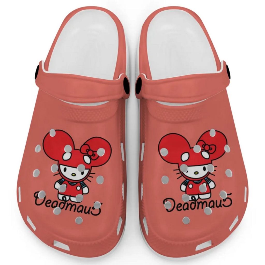 Hello Kitty Deadmau5 Salmon Clogs For Kids And Adults Hello Kitty Deadmau5 Salmon Clogs For Kids And Adults