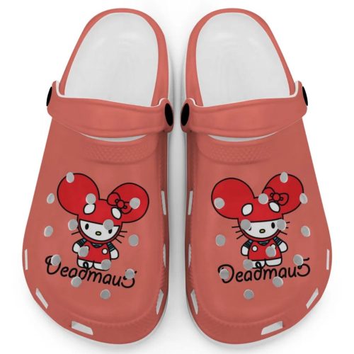 Hello Kitty Deadmau5 Salmon Clogs For Kids And Adults
