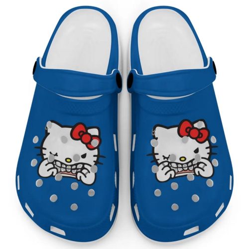 Hello Kitty Grillz Gangster Parody Blue Clogs For Kids And Adults