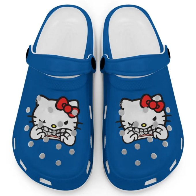 Hello Kitty Grillz Gangster Parody Blue Clogs For Kids And Adults