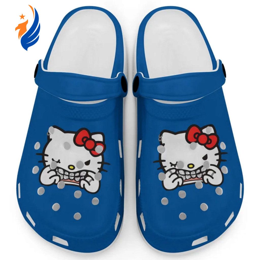 Hello Kitty Grillz Gangster Parody Blue Clogs For Kids And Adults Hello Kitty Grillz Gangster Parody Blue Clogs For Kids And Adults