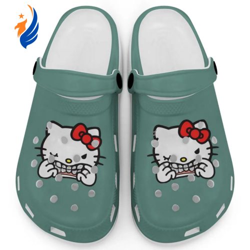 Hello Kitty Grillz Gangster Parody Light Grass Clogs For Kids And Adults Fast Shipping