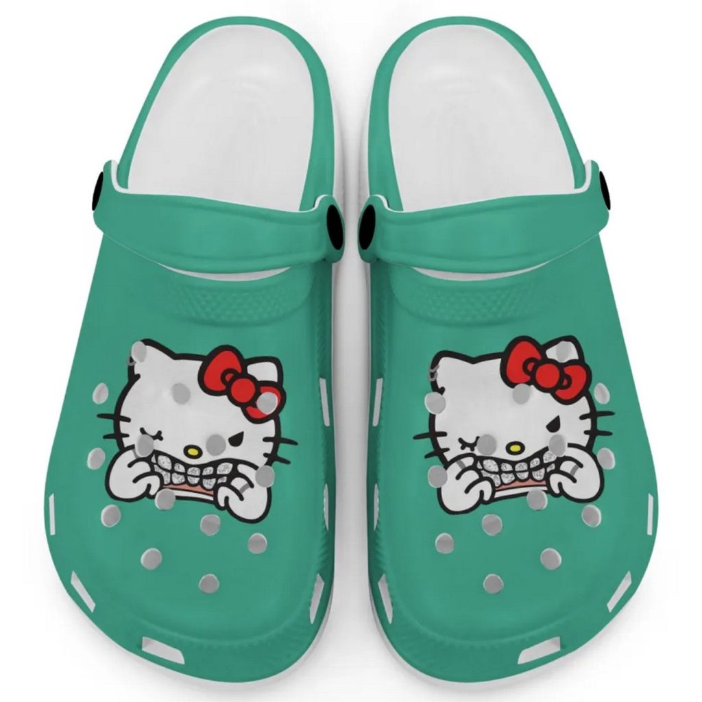 Hello Kitty Grillz Gangster Parody Mint Clogs For Kids And Adults Fast Shipping Hello Kitty Grillz Gangster Parody Mint Clogs For Kids And Adults Fast Shipping