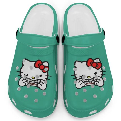 Hello Kitty Grillz Gangster Parody Mint Clogs For Kids And Adults Fast Shipping