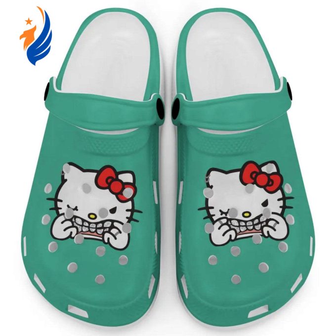 Hello Kitty Grillz Gangster Parody Mint Clogs For Kids And Adults Fast Shipping