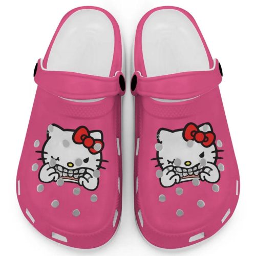 Hello Kitty Grillz Gangster Parody Pink Clogs For Kids And Adults Fast Shipping