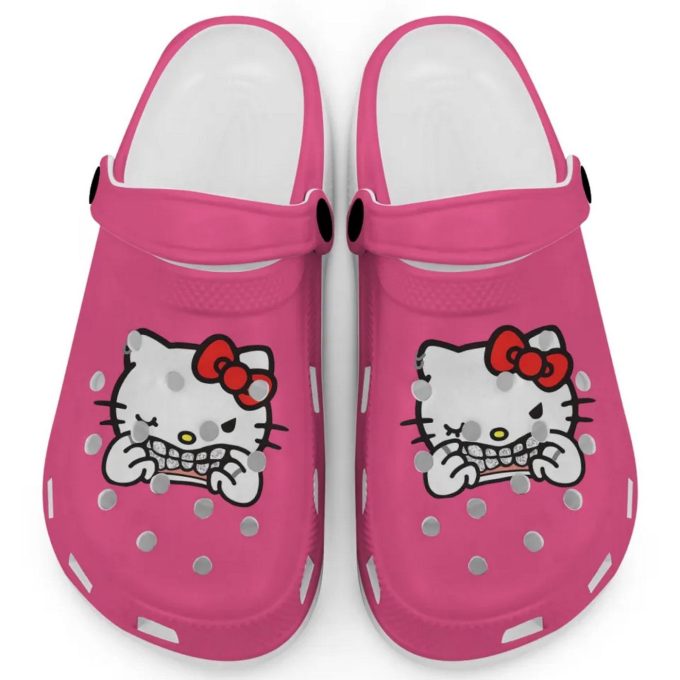 Hello Kitty Grillz Gangster Parody Pink Clogs For Kids And Adults Fast Shipping