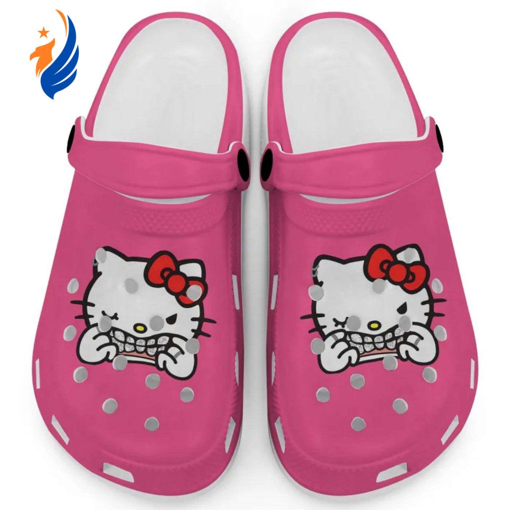 Hello Kitty Grillz Gangster Parody Pink Clogs For Kids And Adults Fast Shipping Hello Kitty Grillz Gangster Parody Pink Clogs For Kids And Adults Fast Shipping