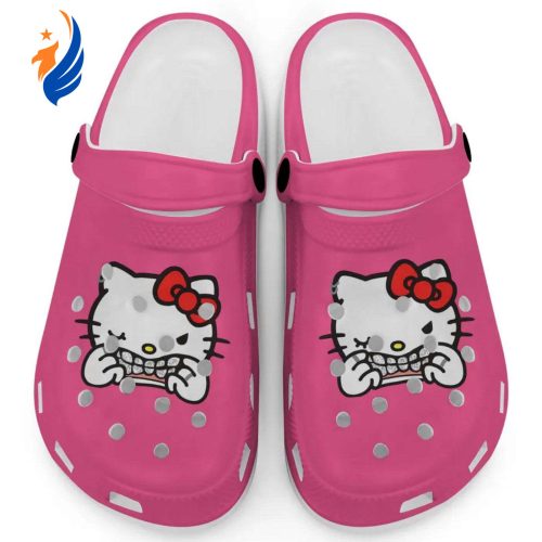 Hello Kitty Grillz Gangster Parody Pink Clogs For Kids And Adults Fast Shipping
