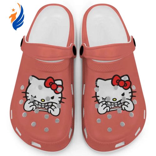 Hello Kitty Grillz Gangster Parody Salmon Clogs For Kids And Adults