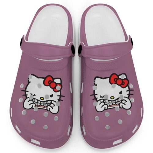 Hello Kitty Grillz Gangster Parody Violet Clogs For Kids And Adults Fast Shipping