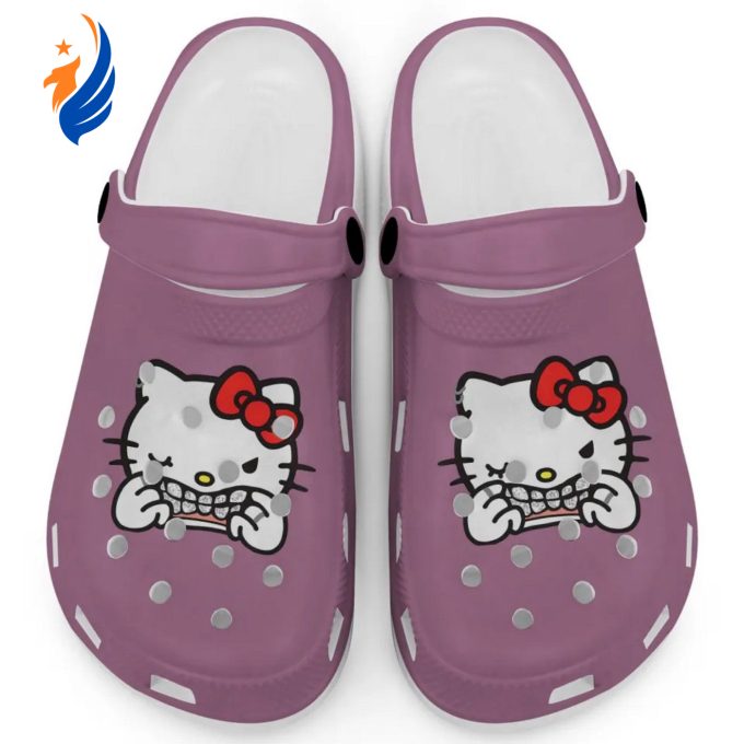 Hello Kitty Grillz Gangster Parody Violet Clogs For Kids And Adults Fast Shipping