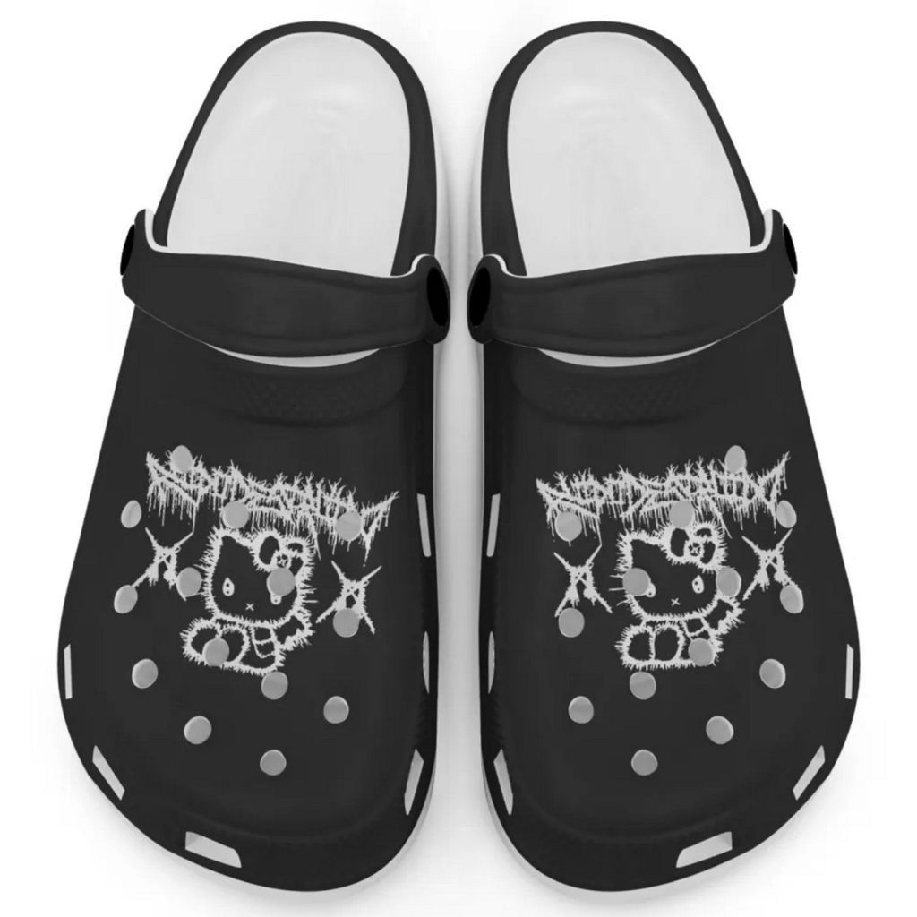 Hello Kitty Haevy Mental Black Clogs For Kids And Adults Hello Kitty Haevy Mental Black Clogs For Kids And Adults
