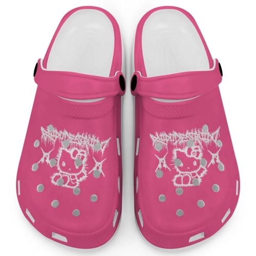 Hello Kitty Haevy Mental Pink Clogs For Kids And Adults Fast Shipping