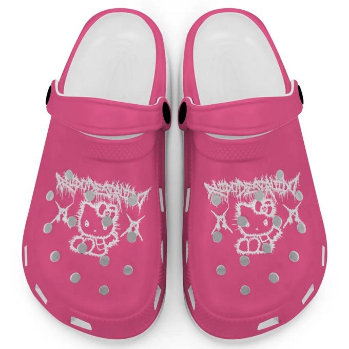 Hello Kitty Haevy Mental Pink Clogs For Kids And Adults Fast Shipping