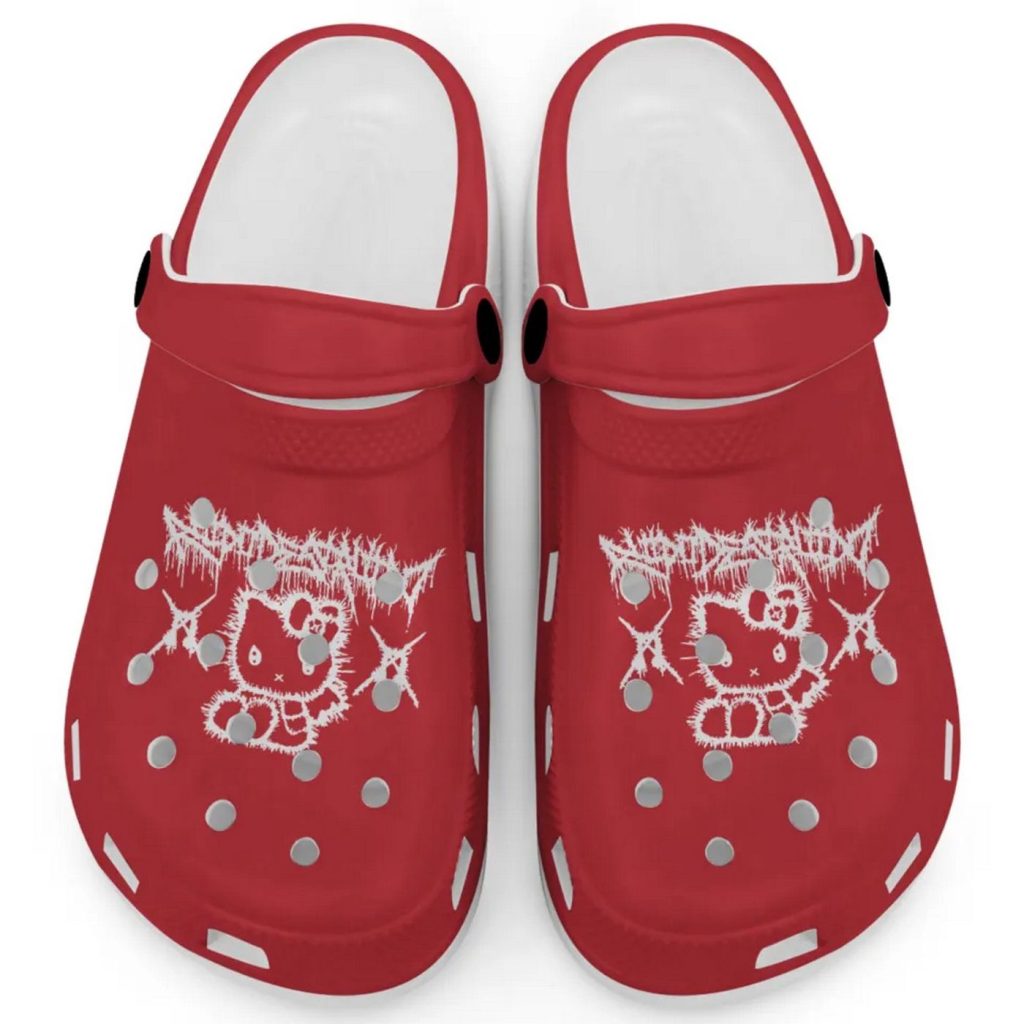 Hello Kitty Haevy Mental Red Clogs For Kids And Adults Fast Shipping Hello Kitty Haevy Mental Red Clogs For Kids And Adults Fast Shipping