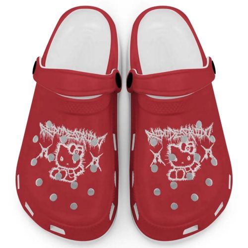 Hello Kitty Haevy Mental Red Clogs For Kids And Adults Fast Shipping