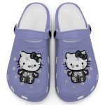 Hello Kitty Halloween Skeleton Black And White Violet Clogs For Kids And Adults