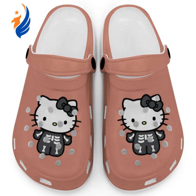 Hello Kitty Halloween Skeleton Black And White Watermelon Clogs For Kids And Adults Hello Kitty Halloween Skeleton Black And White Watermelon Clogs For Kids And Adults