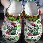 Hello Kitty Happy Green Fer XXO White Clogs For Kids And Adults Hello Kitty Happy Green Fer XXO White Clogs For Kids And Adults