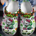 Hello Kitty Happy Green Fer XXO White Clogs For Kids And Adults Hello Kitty Happy Green Fer XXO White Clogs For Kids And Adults